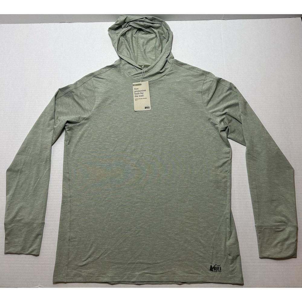 NWT REI Sahara Shade Hoodie Green Mens Size Large Sun UPF SPF Long Sleeve